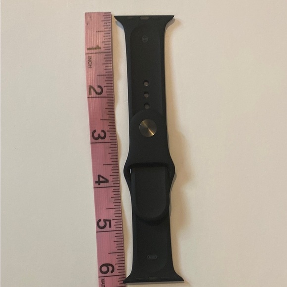 Apple Watch Silicone Gunmetal gray buckle Black Band 42mm - Picture 3 of 7